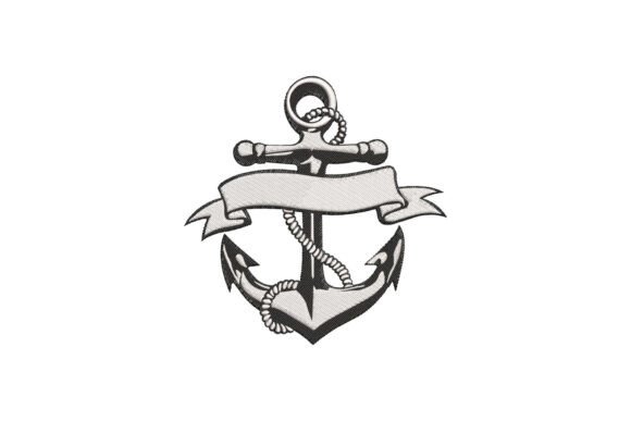 Anchor with Rope Monogram: A Whimsical Embroidery Gem