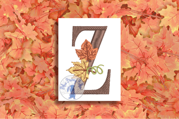 Autumn Letter Z: A Charming Embroidery Design