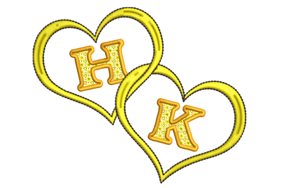Captivating Love Hearts Monogram – H and K