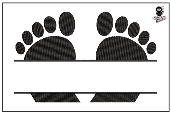 Charming Baby Feet Split Monogram Design