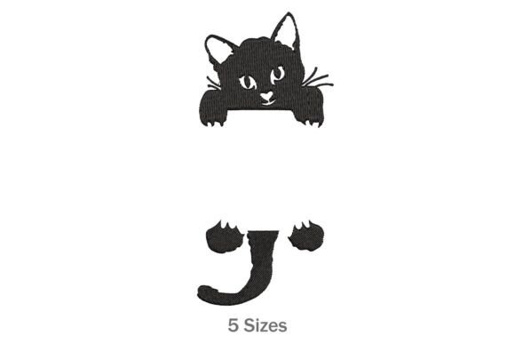Charming Black Cat Split Monogram for Holiday Gifts
