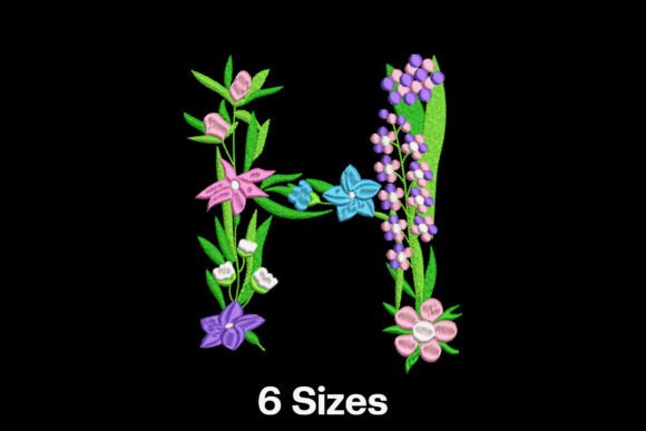 Charming Flower Letter H for Embroidery Projects