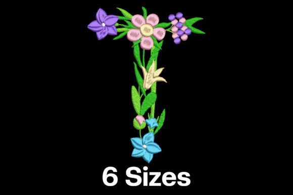 Charming Flower Letter T for Premium Sweatshirts