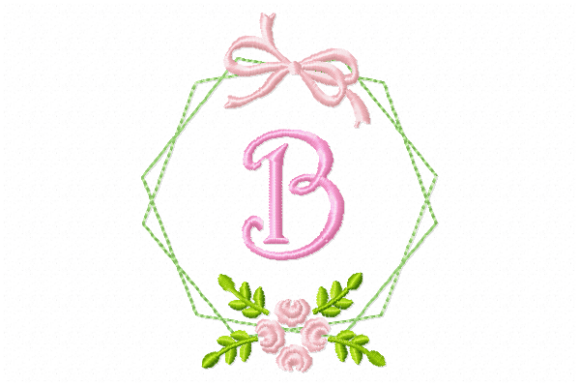 Charming Frame Flower Monogram Letter B