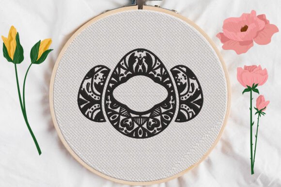 Easter Eggs Monogram: A Charming Embroidery Design