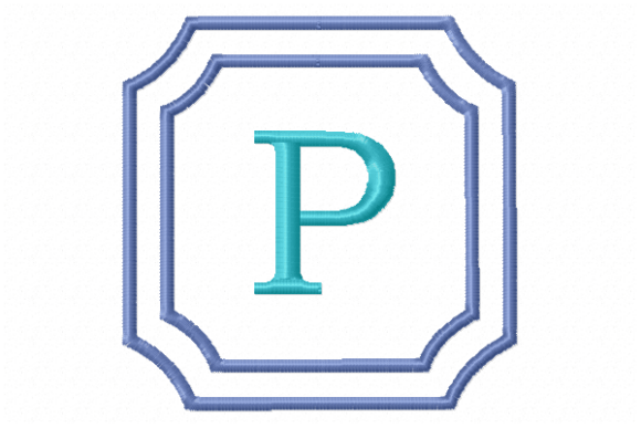 Elegance in Embroidery: Double Framed Monogram Letter P