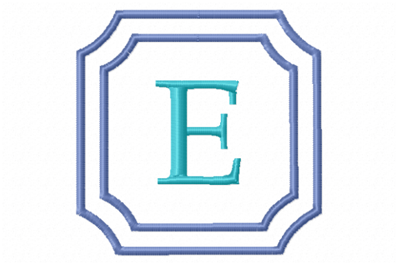 Elegant Double Framed Monogram Letter E