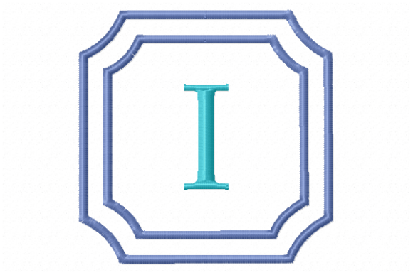 Elegant Double Framed Monogram Letter I