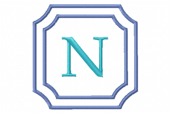 Elegant Double Framed Monogram Letter N
