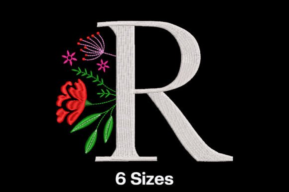 Elegant Floral Alphabet Letter R for Holiday Gifts