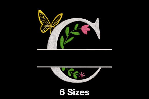 Elegant Floral Split Letter C for Premium Sweatshirts