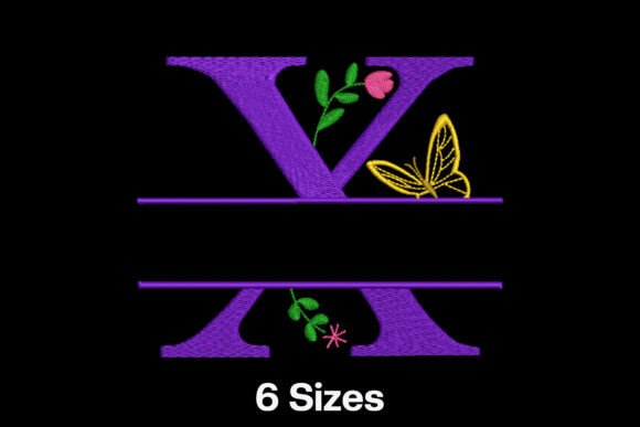 Floral Split Letter X: A Playful Elegance