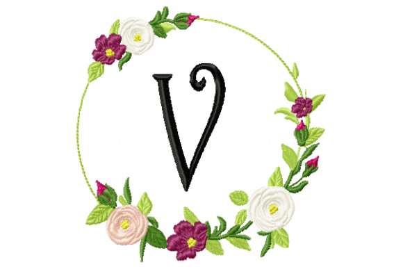 Frame Roses Monogram Letter V: A Charming Addition