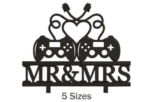 Gamer Couple Wedding: A Playful Embroidery Design