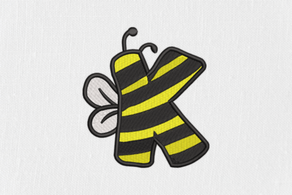 Letter K Bee Monograms: A Charming Embroidery Choice