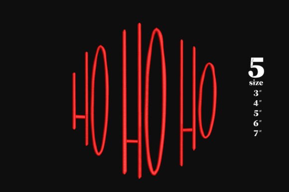 Monogram Outline Red HO HO HO: A Stylish Embroidery Choice
