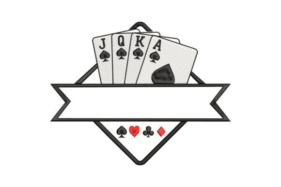 Poker Cards Monogram: A Stylish Embroidery Design